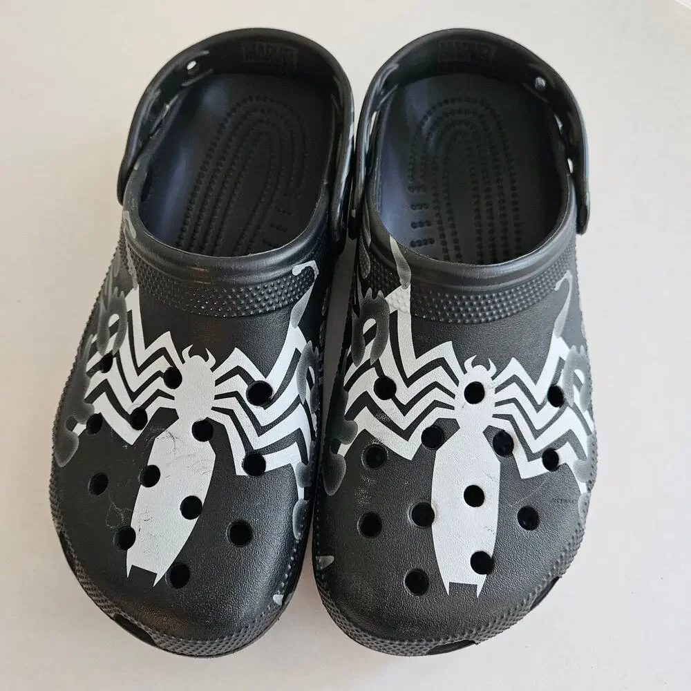 Crocs Black Venom Graphic Classic Clog Size Men 7 / Women 9 Spider-Man Marvel
